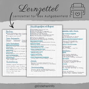 Erzieherlernzettel Aufgabenfeld 3