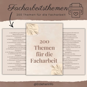200 Themen für die Facharbeit