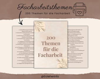 200 Themen für die Facharbeit