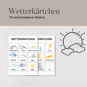 子供向け天気カード |デジタルダウンロード |遊び心のある方法で天気を発見しましょう