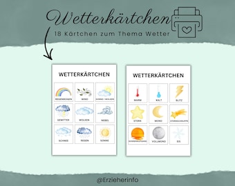 Weather cards for children | Digital download | Discover the weather in a playful way