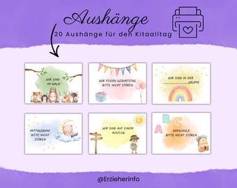Posters for daycare centers | Digital download | Practical signs for everyday use