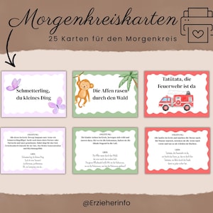 Morgenkreiskarten Kita PDF – 25 Lieder & Bewegungsspiele – Sofort Download – Morgenkreis Kindergarten – Druckvorlage Erzieher