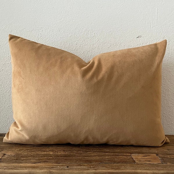 Camel Velvet Pillow Etsy