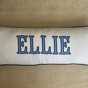 Applique pillow cover/ Monogram lumbar pillow/ Name pillow / Personalized pillow/ Initial cushion/ Bed linen pillow