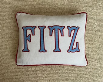 Dorm pillow / Applique monogram pillow cover/ Applique pillow/ Personalized pillow/ Initial cushion/ Bed linen pillow/ Heirloom pillow