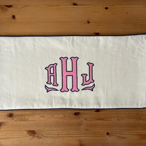 Monogram  pillow cover/Dorm initial pink pillow /Initial  pillow cover/Monogrammed lumbar pillow/Name pillow/Personalized pillow