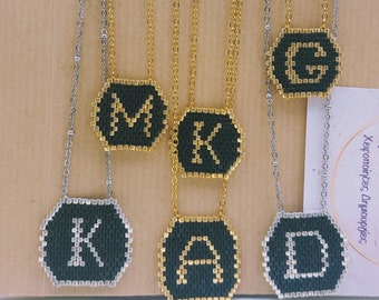 Naamketting, miyuki kralen beginletter hanger ketting. Uniek handgemaakt gepersonaliseerd cadeau voor vrouwen, op maat gemaakt cadeau voor haar