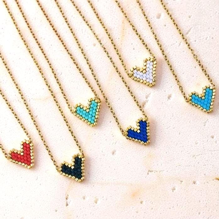 Miyuki Heart Necklace - Etsy