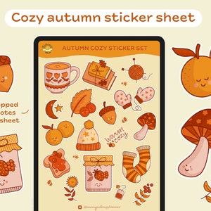 Autumn stickers | Goodnotes stickers | Cozy sticker sheet | digital planner stickers goodnote | png stickers