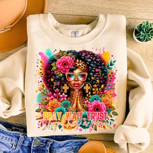 Black Woman Christian Png, Black Woman Png, Black Girl Png, Jesus Png, Afro Girl Png, Pray Png, Christian Quotes Png, Sublimation Design