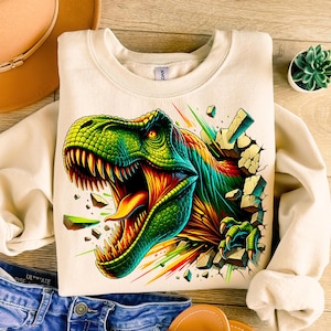 3D Dinosaur Png, Sublimation Design, Kids Png, Cute Dinosaur Png, Kids Png, 3d Hole Png, Toddler Png, Kids Shirt Png, Boy Png,T-Rex Dinosaur