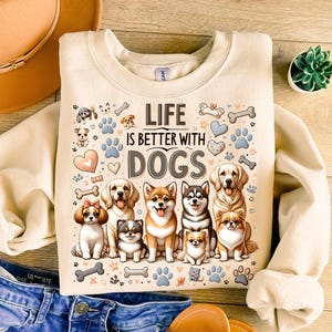 Das Leben ist besser mit Hunden Png, Tierliebhaber Png, Hund Mama Png, Hund Sublimations-Shirt, Hundeliebhaber Png, Sublimationsdesign, Hund Social Club Png
