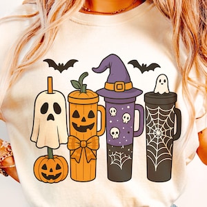 Halloween Coffee Png, Spooky Season Png, Halloween Cups Png, Fall Vibes Png, Pumpkin Spice Png, Halloween Shirt Design, Iced Coffee Png