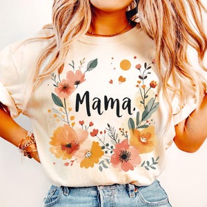 Floral Mama PNG Sublimation Download, Mama Flower Tee png, Mama png, Mama Sublimation, Retro Mama png, Mothers Day png, Sublimation Designs