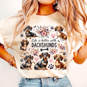 La vida es mejor con Dachshund (Png), Amante de los animales (Png), Perro (Png), Amante de los perros (Png), Mamá de perro (Png), Mamá de perro (Png), Dachshund (Png), Diseños de sublimación