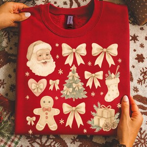 Santa Christmas Png, Merry Christmas Png, Coquette Christmas Png, Girly Christmas Tree Png, Retro Holidays Png, Winter Png, Soft Christmas