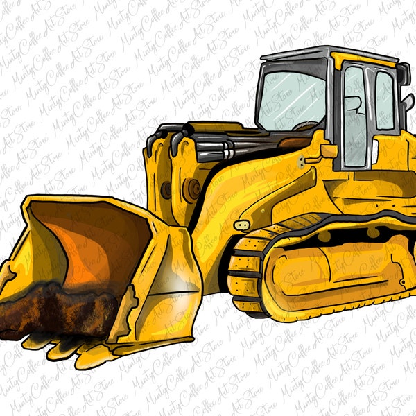 Bulldozer Png, Hand Drawn Bulldozer Png, Constructions Png, Digger Png, Bulldozer Clipart, Sublimation Designs Downloads, Digital Download