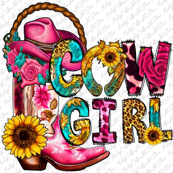 Cowgirl Png, Cowboy Boots Png, Western Png, Country Png, Small Town Png, Cowgirl Design, Farm Girl Png,Sublimation Designs, Digital Download