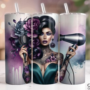 Hairdresser Seamless 20oz Tumbler Wrap Hairstylist Tumbler Sublimation, Hair Boss Tumbler Designs Hair Hustler Tumbler PNG, Digital file