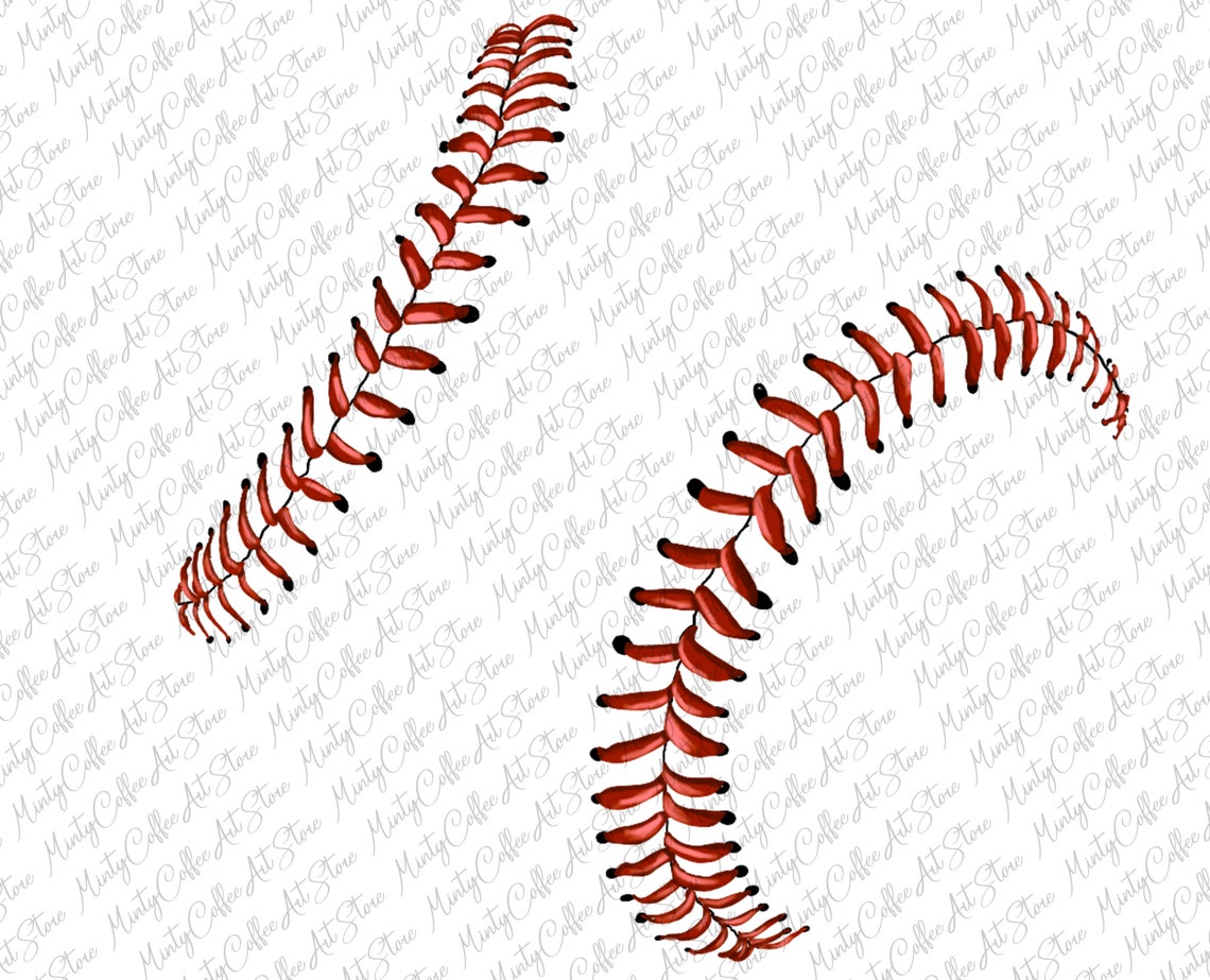 Baseball Stitch Clipart, Hand Drawn Pattern (PNG Digital Download) - Etsy