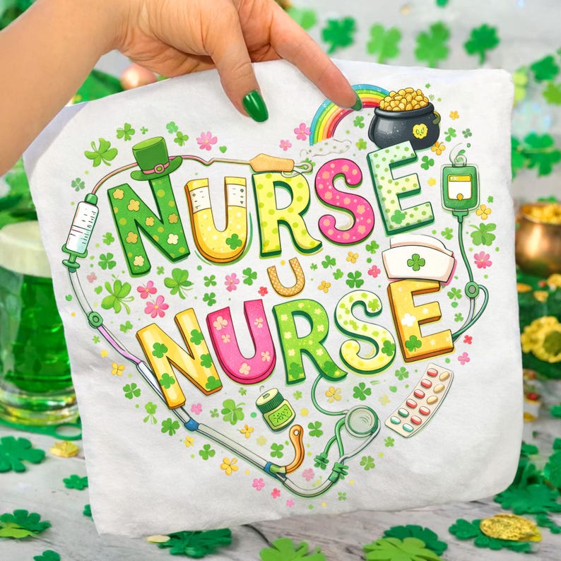 Nurse St Patricks Day Png Bundle, One Lucky Nurse Png, St Patricks Day ...
