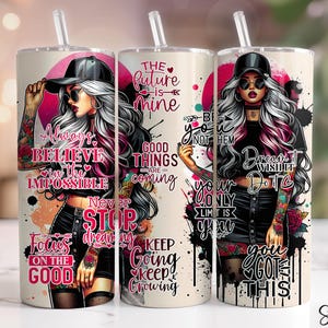 Motivational Tumbler Wrap, Positive Affirmations Png, 20 Oz Skinny Tumbler PNG, Inspirational Tumbler, Positive Quotes Png, Self Love Png