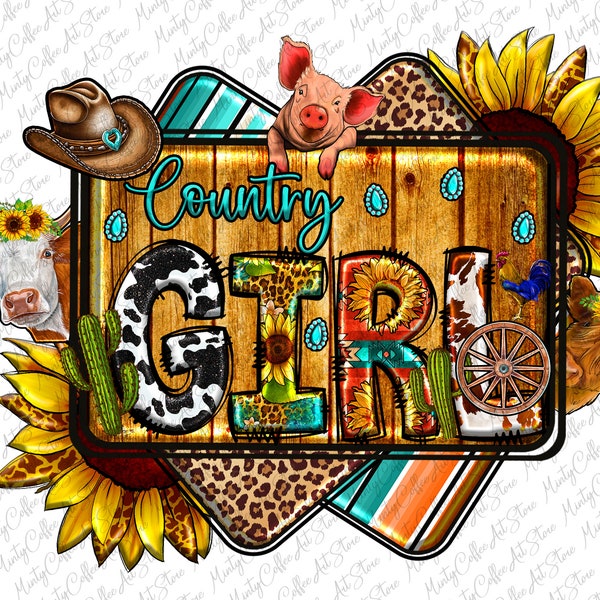Western Png, Country Girl Png Sublimation Design, Cowgirl Png, Farm Girl Png, Cow Png,Country,Sublimation Designs Downloads,Digital Download