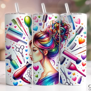 Hairdresser Seamless 20oz Tumbler Wrap Hairstylist Tumbler Sublimation, Hair Boss Tumbler Designs Hair Hustler Tumbler PNG, Digital file