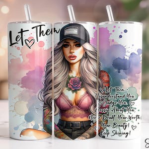 Let Them Tumbler Wrap, Positive Affirmations Png, 20 Oz Skinny Tumbler PNG, Inspirational Tumbler, Positive Quotes Png, Self Love Png