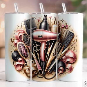 Hairdresser Seamless 20oz Tumbler Wrap Hairstylist Tumbler Sublimation, Hair Boss Tumbler Designs Hair Hustler Tumbler PNG, Digital file