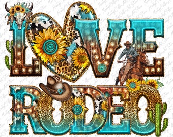 Love Rodeo png, westers sublimatieontwerp (digitale download)