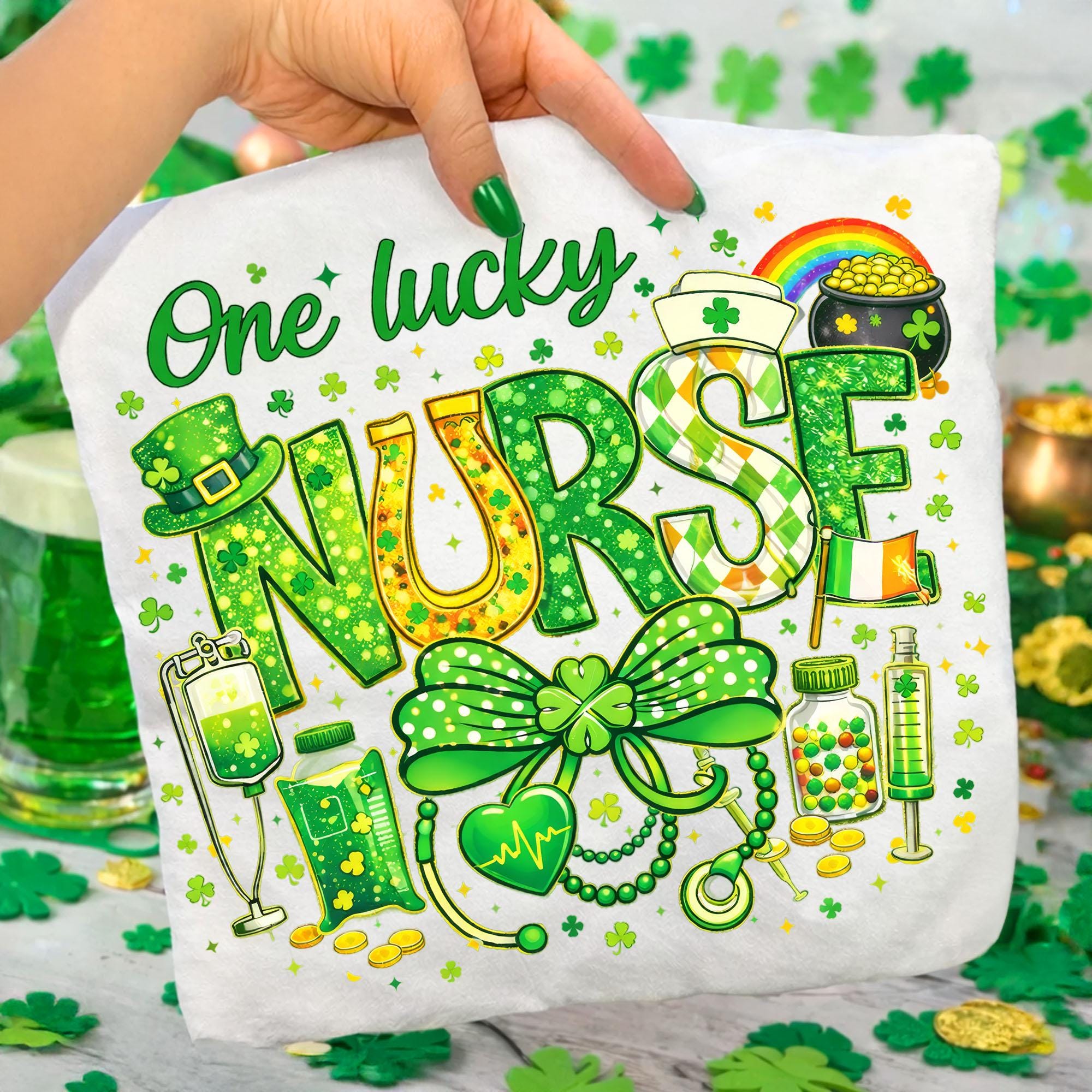 Nurse St Patricks Day Png Bundle, One Lucky Nurse Png, St Patricks Day ...