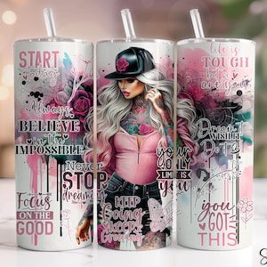 Motivational Tumbler Wrap, Positive Affirmations Png, 20 Oz Skinny Tumbler PNG, Inspirational Tumbler, Positive Quotes Png, Self Love Png