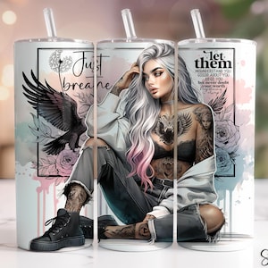 Let Them Tumbler Wrap, Positive Affirmations Png, 20 Oz Skinny Tumbler PNG, Inspirational Tumbler, Positive Quotes Png, Self Love Png