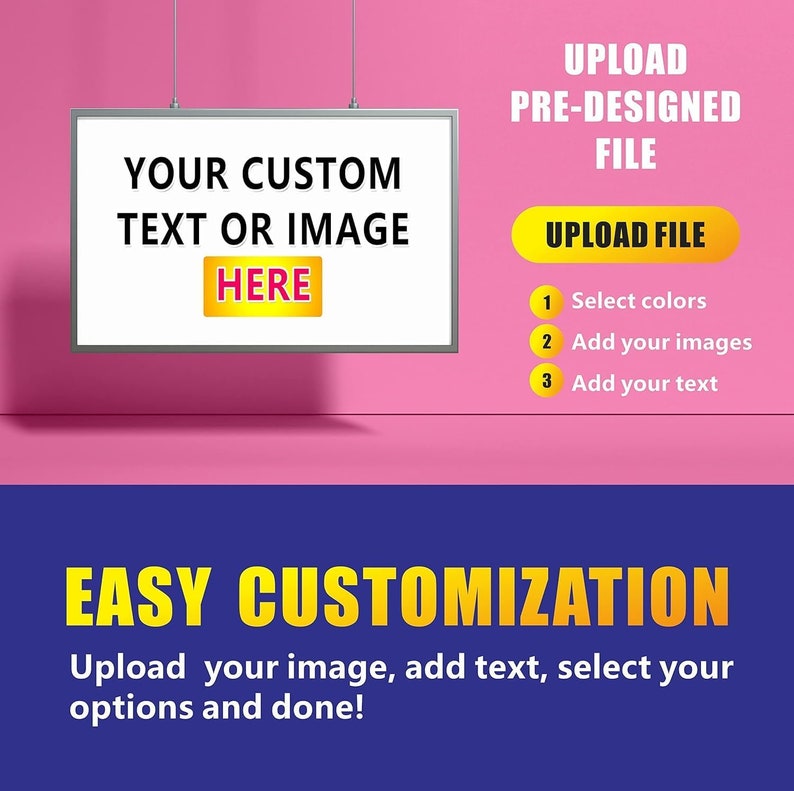 Custom Banners and Signs With Full Color Photo Image Text, Personalized