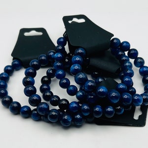 Blue Kyanite Gemstone Crystal Healing Beaded Bracelet | 8mm