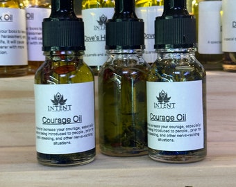 Courage Oil | Anointing oil to gain courage | Conjure Oil | Hoodoo | Anointing