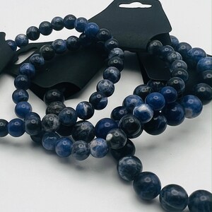Sodalite Crystal Healing Beaded Bracelet | 8mm + 6mm