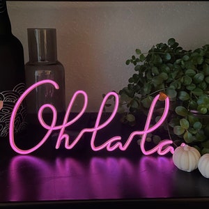 Ohlala custom neon sign, office wall decor, shelf decoration art, custom neon sign.