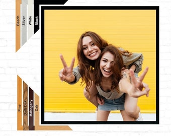 Modern Panoramic Picture Photo Frames Wood Poster Frames Black Oak Silver White