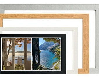 Flat Wood Photo Picture Frame White Black Silver Mahogany Oak Poster Frame