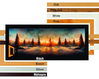 Wood Poster Frames / Photo Frames / Picture Frames Panoramic Frames Acrylic Glass Black White Silver Oak Dark Oak Frames