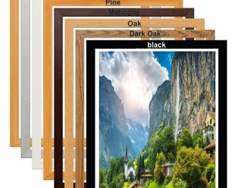 Flat Photo Frames White Wall Hanging Picture Frames Black Poster Wood Frames