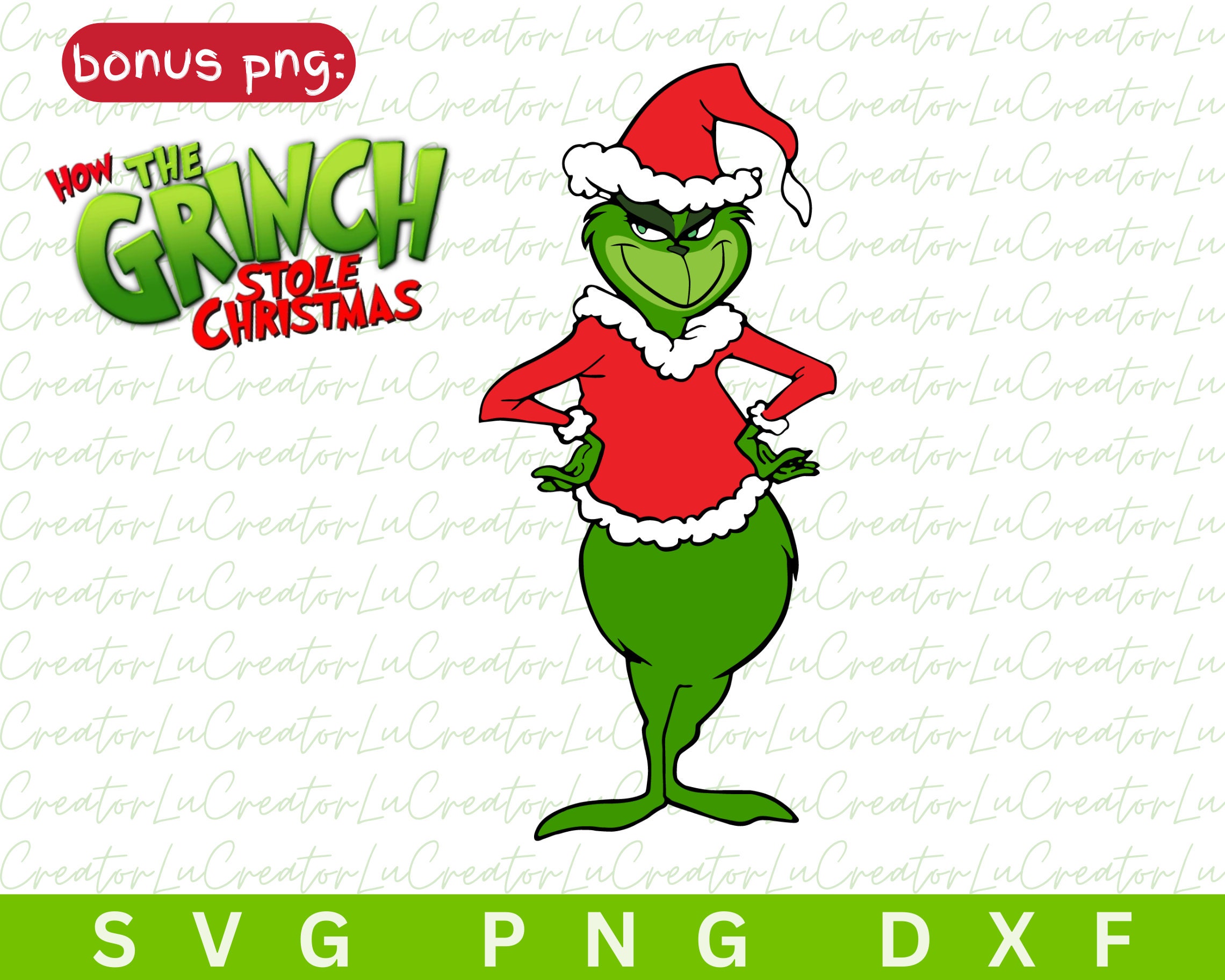 The Grinch Stickers x 5 - Grinch Dr Seuss Stickers - Birthday