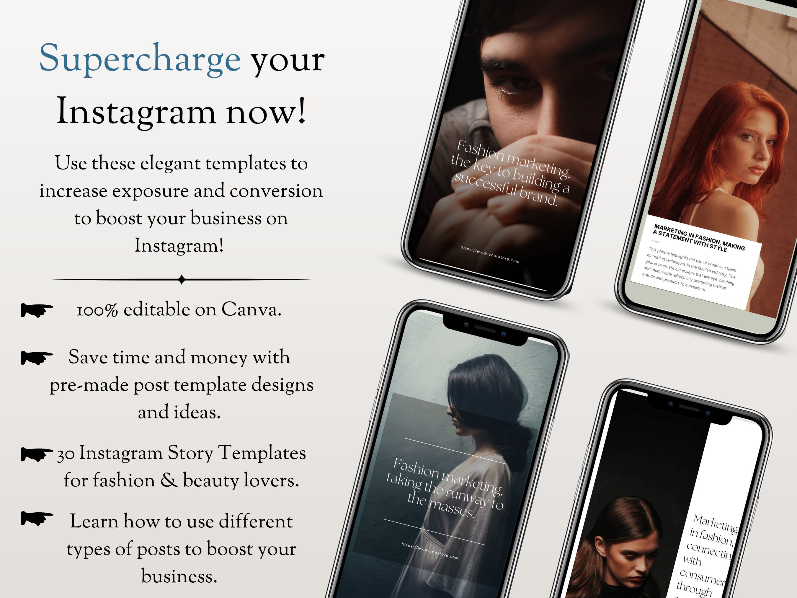 Instagram Template, Canva Template for Instagram Posts, Instagram Story ...
