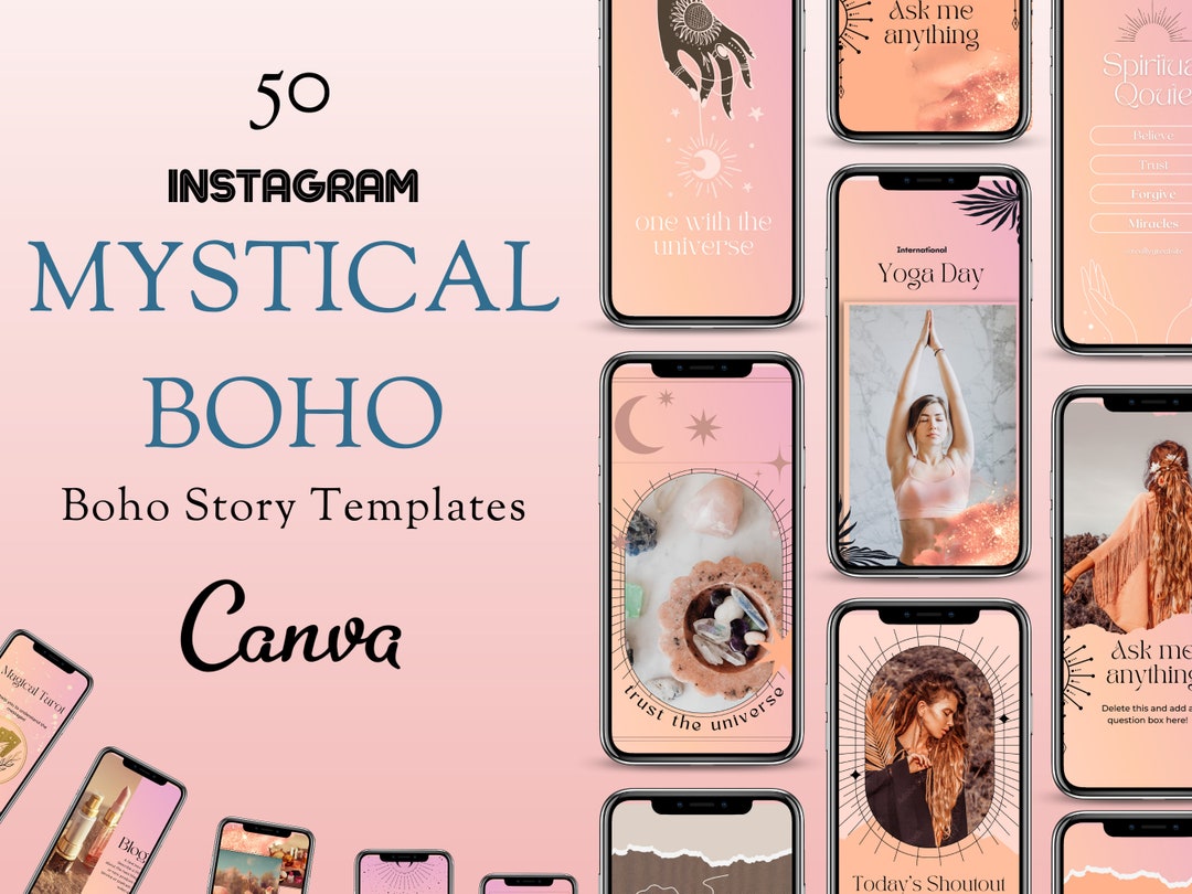 Instagram Templates, Boho Instagram Canva Template for Instagram Story ...