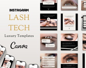 Plantilla de Instagram de Lash Tech Artist / Plantillas de redes sociales de Lash Stylist / Publicación de Instagram de Lash Tech / Lash Tech / Lash Tech Social Media