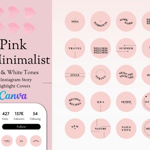 Instagram Highlight Covers, Highlight Covers for Instagram, Instagram Highlight Covers Pink Business Story Icons, Highlight Instagram Covers