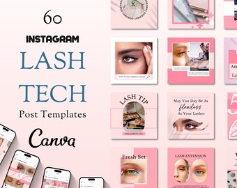 Instagram Modern Lash Tech Post Canva Template, Lash Artist Template, Lash Extension Business Lash Quotes, Social Media Bundle, Beauty Salon